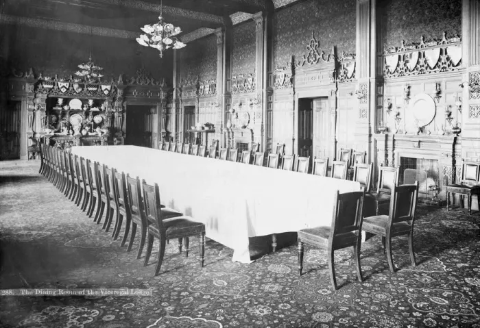 Framed Print : The dining room, Viceregal Lodge, India, 20th century Framed Print : The dining room, Viceregal Lodge, India, 20th century