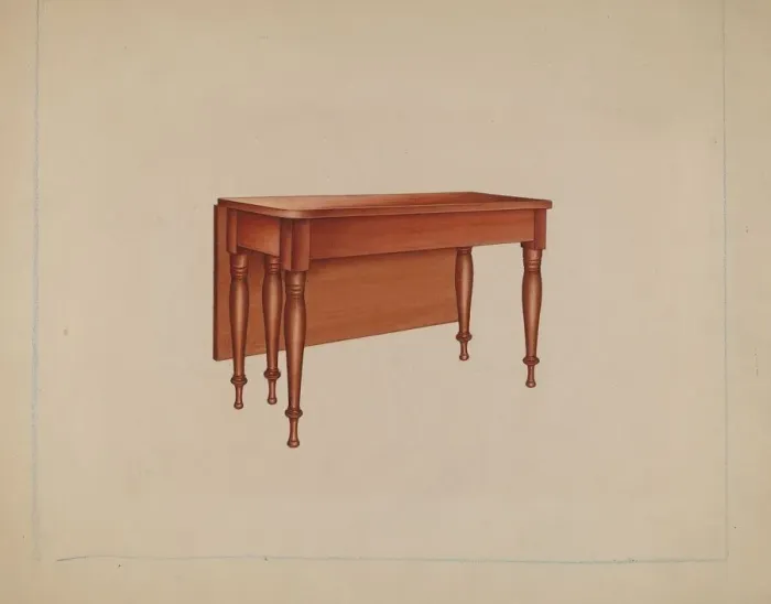 Framed Print : Dining Table, c. 1939. Creator: Lon Cronk Framed Print : Dining Table, c. 1939. Creator: Lon Cronk