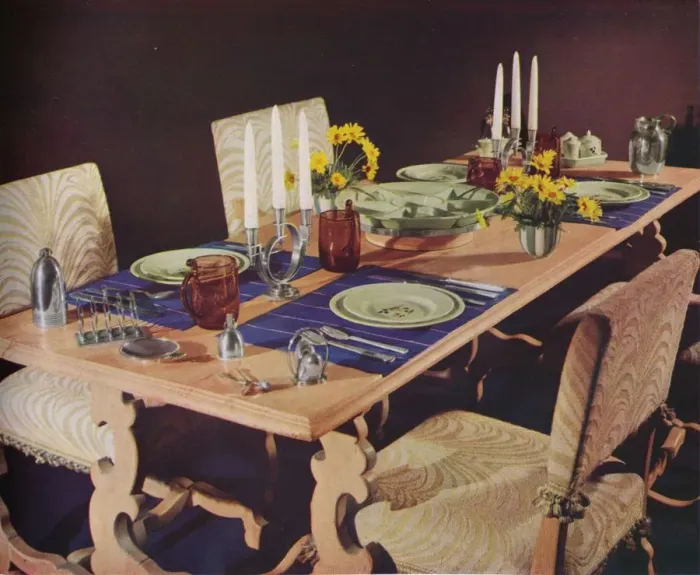Framed Print : A dining table, c1939 Framed Print : A dining table, c1939