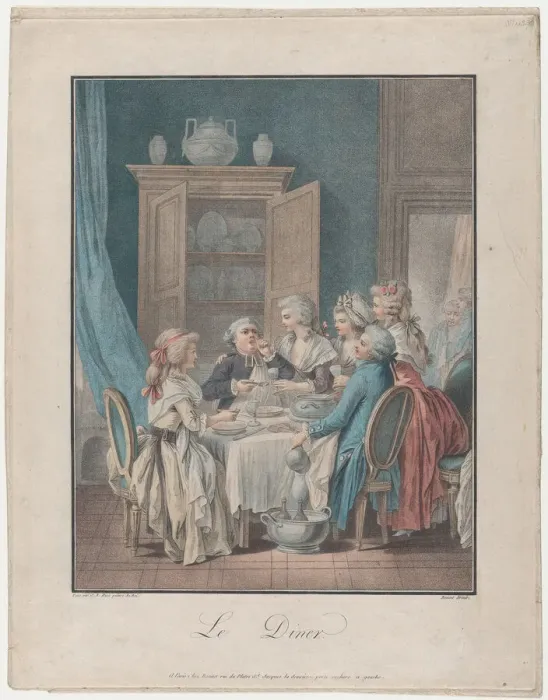 Framed Print : The Dinner, 1787-89. Creator: Louis Marin Bonnet Framed Print : The Dinner, 1787-89. Creator: Louis Marin Bonnet
