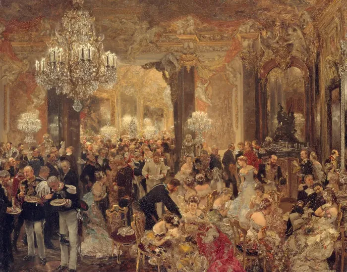 Framed Print : The Dinner at the Ball, 1878. Artist: Menzel, Adolph Friedrich, von (1815-1905) Framed Print : The Dinner at the Ball, 1878. Artist: Menzel, Adolph Friedrich, von (1815-1905)
