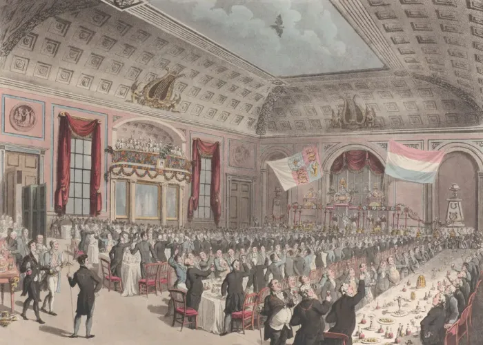 Framed Print : Dinner in Celebration of the Emancipation of Holland from France, City of London Tavern Framed Print : Dinner in Celebration of the Emancipation of Holland from France, City of London Tavern