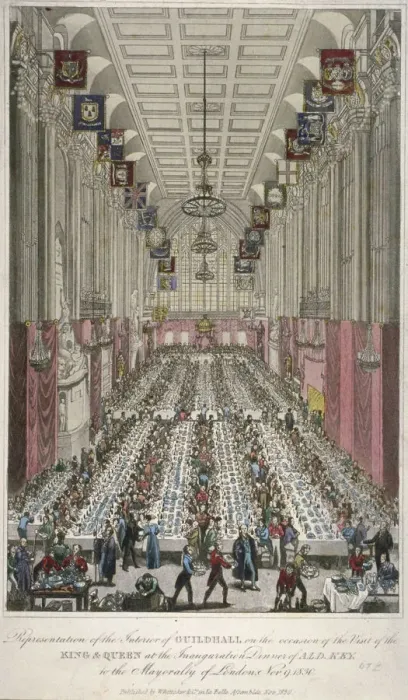 Framed Print : Dinner in the Guildhall, City of London, 1830 Framed Print : Dinner in the Guildhall, City of London, 1830