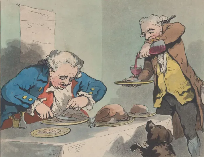 Framed Print : At Dinner, November 5, 1792. November 5, 1792. Creator: Thomas Rowlandson
