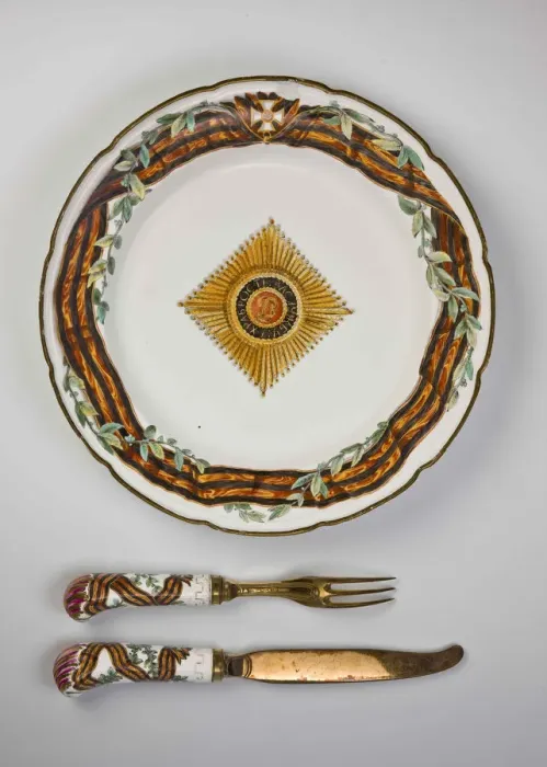 Framed Print : Dinner Plate. From the Service of the Order of Saint George the Victorious (Gardner Porcelain Factor Framed Print : Dinner Plate. From the Service of the Order of Saint George the Victorious (Gardner Porcelain Factor
