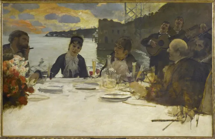Framed Print : Dinner at Posillipo, after 1878 Framed Print : Dinner at Posillipo, after 1878
