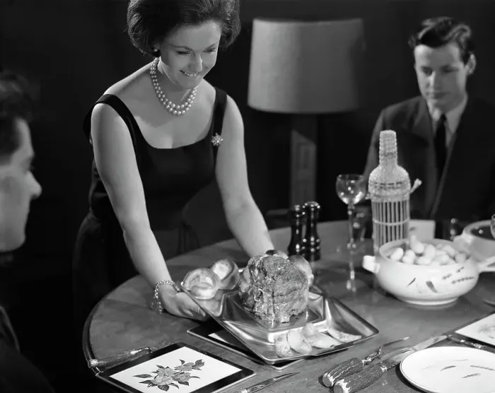 Framed Print : Dinner served, 1964. Artist: Michael Walters Framed Print : Dinner served, 1964. Artist: Michael Walters