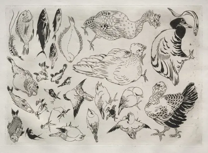 Framed Print : Dinner Service (Rousseau service): Ducks, fish, etc Framed Print : Dinner Service (Rousseau service): Ducks, fish, etc