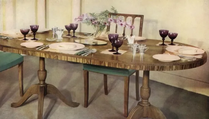 Framed Print : Dinner-table arranged by Harrods Ltd. London, 1937. Creator: Unknown Framed Print : Dinner-table arranged by Harrods Ltd. London, 1937. Creator: Unknown