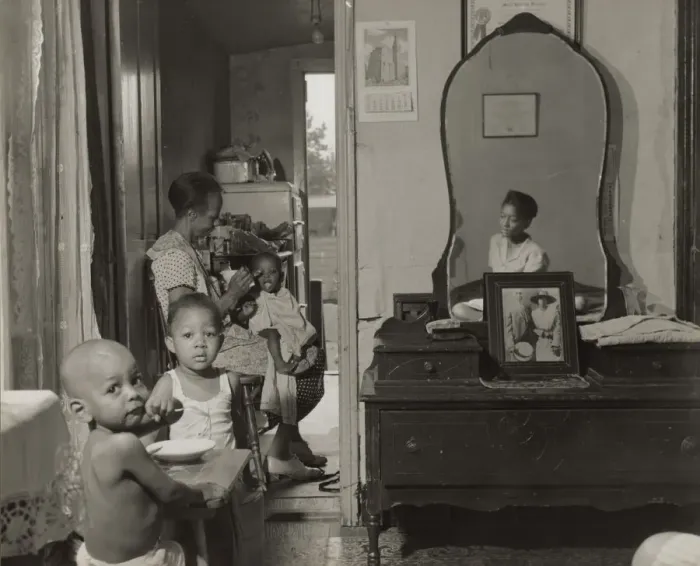 Framed Print : Dinner time at the home of Mrs. Ella Watson, a government charwoman, Washington, D. C. 1942. Creator: Gordon Parks Framed Print : Dinner time at the home of Mrs. Ella Watson, a government charwoman, Washington, D. C. 1942. Creator: Gordon Parks
