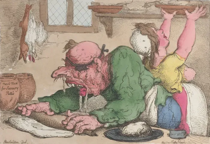 Framed Print : Dinners Drest in the Neatest Manner, October 1811. October 1811 Framed Print : Dinners Drest in the Neatest Manner, October 1811. October 1811