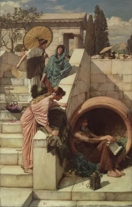 Framed Print : Diogenes, 1882. Artist: Waterhouse, John William (1849-1917) Framed Print : Diogenes, 1882. Artist: Waterhouse, John William (1849-1917)