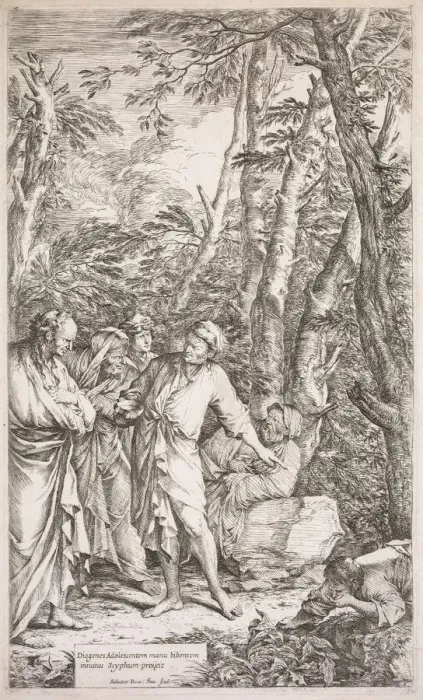 Framed Print : Diogenes and His Cup, 1662. Creator: Salvator Rosa (Italian, 1615-1673) Framed Print : Diogenes and His Cup, 1662. Creator: Salvator Rosa (Italian, 1615-1673)