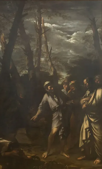 Framed Print : Diogenes Throwing away his Drinking Cup, 1651. Creator: Salvator Rosa Framed Print : Diogenes Throwing away his Drinking Cup, 1651. Creator: Salvator Rosa