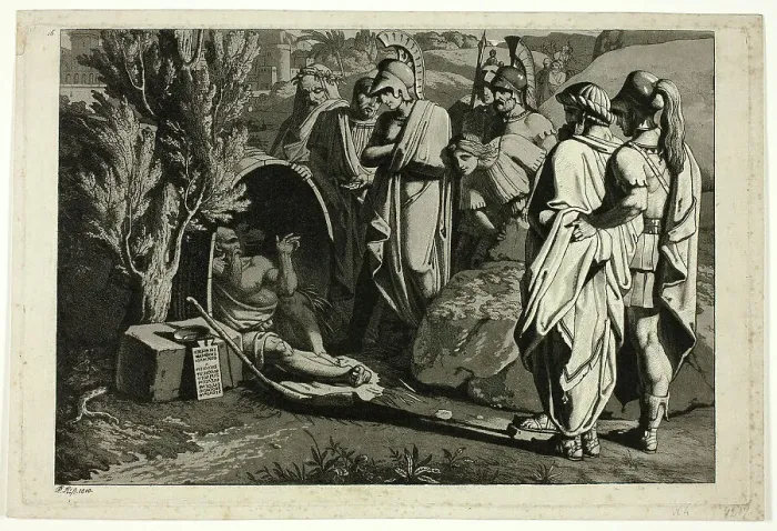 Framed Print : Diogenes in His Tub with Alexander and His Generals, 1810. Creator: Carl Russ Framed Print : Diogenes in His Tub with Alexander and His Generals, 1810. Creator: Carl Russ