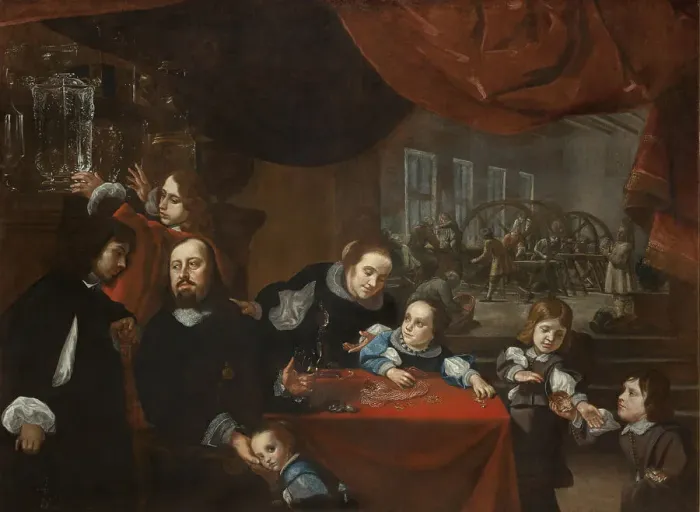 Framed Print : Dionysio Miseroni (1607-1661) and his Family, c. 1653 Framed Print : Dionysio Miseroni (1607-1661) and his Family, c. 1653