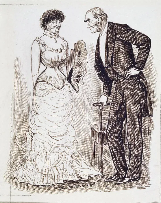 Framed Print : A Diplomatic Answer, 1882. Creator: George du Maurier Framed Print : A Diplomatic Answer, 1882. Creator: George du Maurier