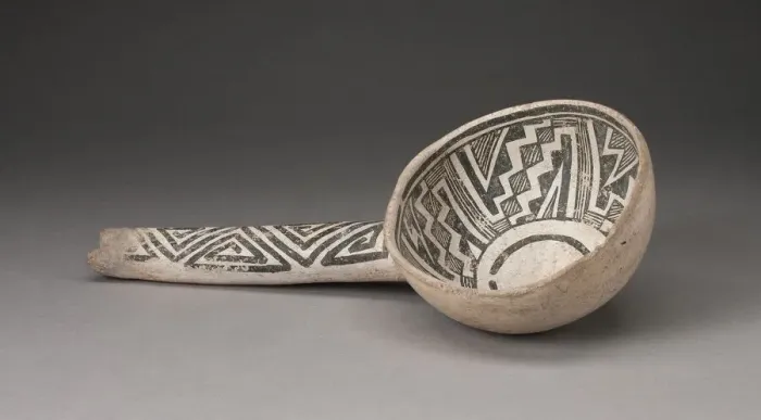 Framed Print : Dipper or Ladle with Interlocking Zigzag and Step-Fret Designs, A. D. 1000 / 1300 Framed Print : Dipper or Ladle with Interlocking Zigzag and Step-Fret Designs, A. D. 1000 / 1300