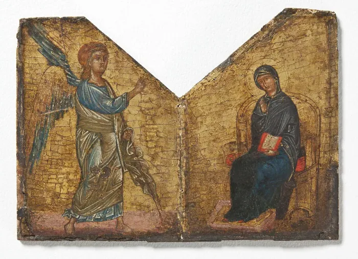 Framed Print : Diptych with the Annunciation, c13th century. Creator: Anon Framed Print : Diptych with the Annunciation, c13th century. Creator: Anon