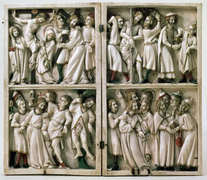 Framed Print : Diptych with Gospel Subjects, end of 14th century Framed Print : Diptych with Gospel Subjects, end of 14th century