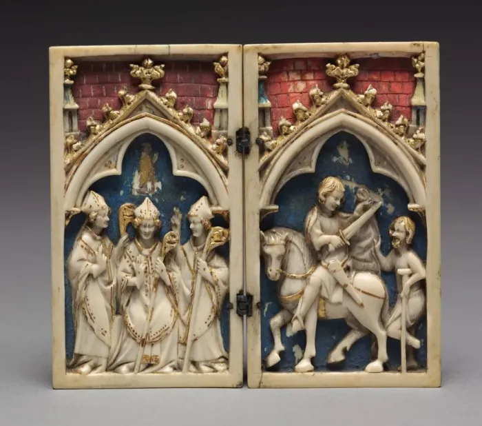 Framed Print : Diptych with Scenes from the Life of Saint Martin of Tours: The Consecration of Saint Martin Framed Print : Diptych with Scenes from the Life of Saint Martin of Tours: The Consecration of Saint Martin