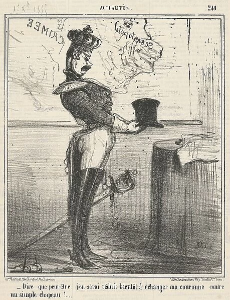 Dire que peut-être j'en serai réduit... 19th century. Creator: Honore Daumier