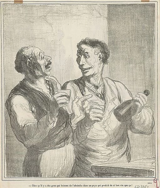 Dire qu'il y a des gens qui boivent de l'absinthe... 19th century. Creator: Honore Daumier
