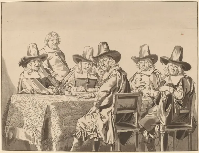 Framed Print : Directors of the Orphan Asylum of Haarlem, 1777, published 1786 Framed Print : Directors of the Orphan Asylum of Haarlem, 1777, published 1786