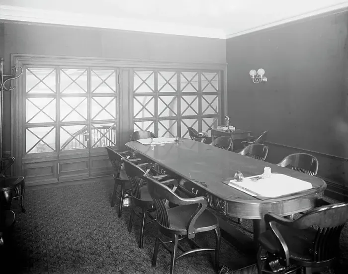 Framed Print : Director's room, 34th St. National Bank, New York City, between 1900 and 1910. Creator: Unknown Framed Print : Director's room, 34th St. National Bank, New York City, between 1900 and 1910. Creator: Unknown