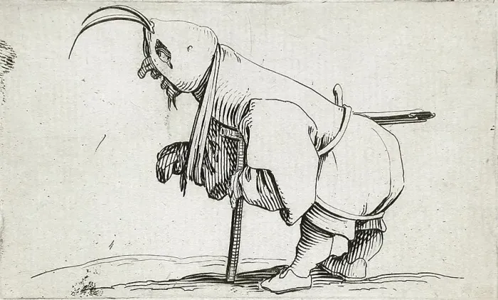 Framed Print : A Disabled Man Weaving a Hood, 1616. Creator: Jacques Callot Framed Print : A Disabled Man Weaving a Hood, 1616. Creator: Jacques Callot