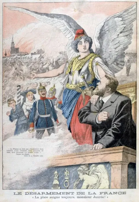 Framed Print : The disarmament of France, the wound always bleeds, Mr Jaures!, 1903 Framed Print : The disarmament of France, the wound always bleeds, Mr Jaures!, 1903