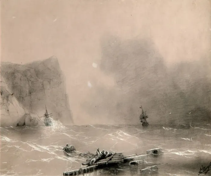 Framed Print : The disaster of the British fleet off the coast of Balaclava on November 14th, 1854, 1854. Artist: Aivazovsky, Ivan Konstantinovich (1817-1900) Framed Print : The disaster of the British fleet off the coast of Balaclava on November 14th, 1854, 1854. Artist: Aivazovsky, Ivan Konstantinovich (1817-1900)