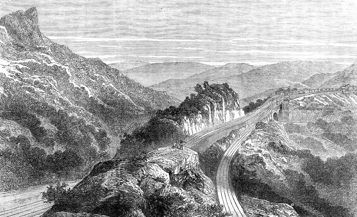 Framed Print : The Disaster on the Great Indian Peninsula Railway: the reversing station, Bhore Ghaut, 1869. Creator: Unknown Framed Print : The Disaster on the Great Indian Peninsula Railway: the reversing station, Bhore Ghaut, 1869. Creator: Unknown