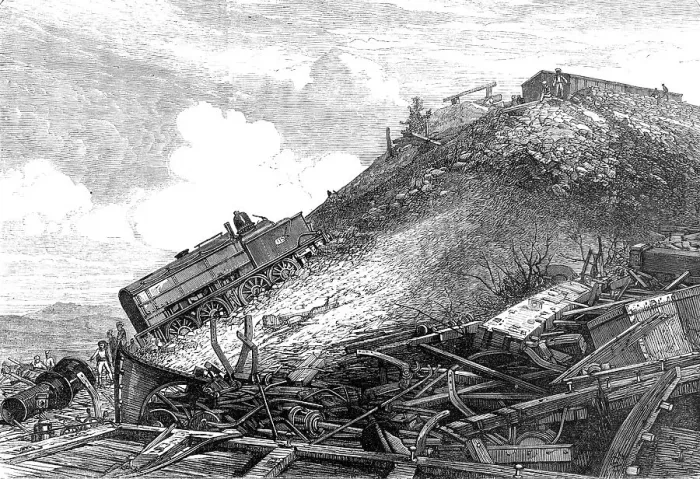 Framed Print : The Disaster on the Great Indian Peninsula Railway: scene of the accident, 1869. Creator: Unknown