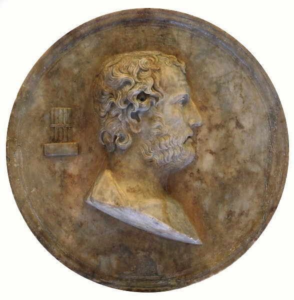 Disc with a portrait of Aeschines, Ancient Greek statesman and orator, 2nd century