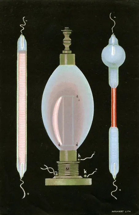 Framed Print : Discharge in Geissler tubes containing rarefied gases, 1887 Framed Print : Discharge in Geissler tubes containing rarefied gases, 1887