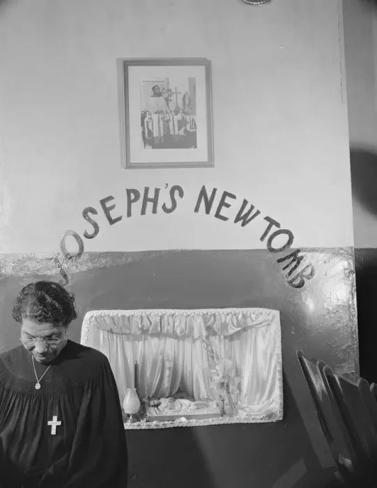 Framed Print : A disciple of the St. Martins Spiritual Church keeping vigil at Saint... Washington, D.C. 1942. Creator: Gordon Parks Framed Print : A disciple of the St. Martins Spiritual Church keeping vigil at Saint... Washington, D.C. 1942. Creator: Gordon Parks