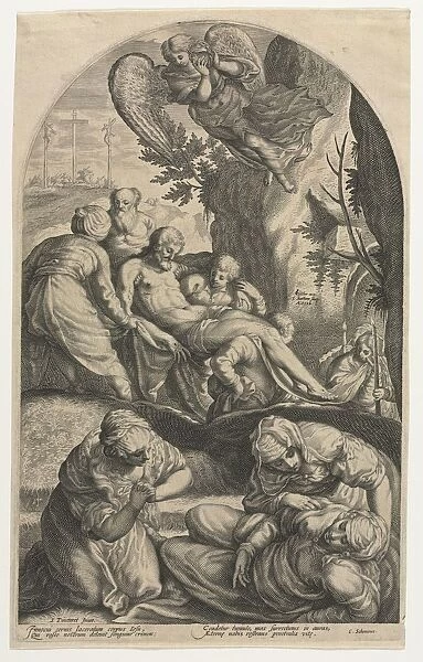 The Disciples of Christ Carrying His Body to the Tomb, 1594. Creator: Jacob Matham (Dutch