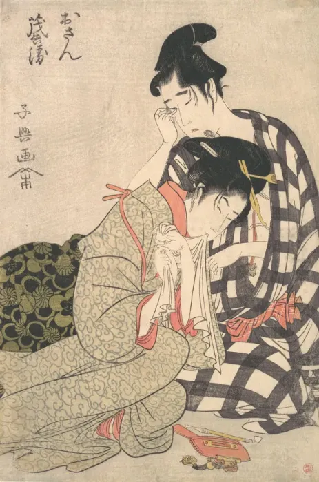 Framed Print : Disconsolate Lovers, ca. 1800. Creator: Momokawa Shiko Framed Print : Disconsolate Lovers, ca. 1800. Creator: Momokawa Shiko