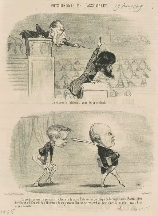 Framed Print : Un discours fatiguant pour le président, 19th century. Creator: Honore Daumier Framed Print : Un discours fatiguant pour le président, 19th century. Creator: Honore Daumier