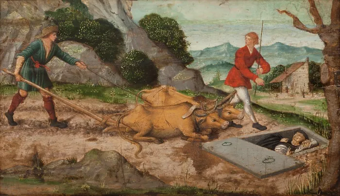 Framed Print : Discovering the Grave, 1st half of 16th century. Creator: Unknown Framed Print : Discovering the Grave, 1st half of 16th century. Creator: Unknown