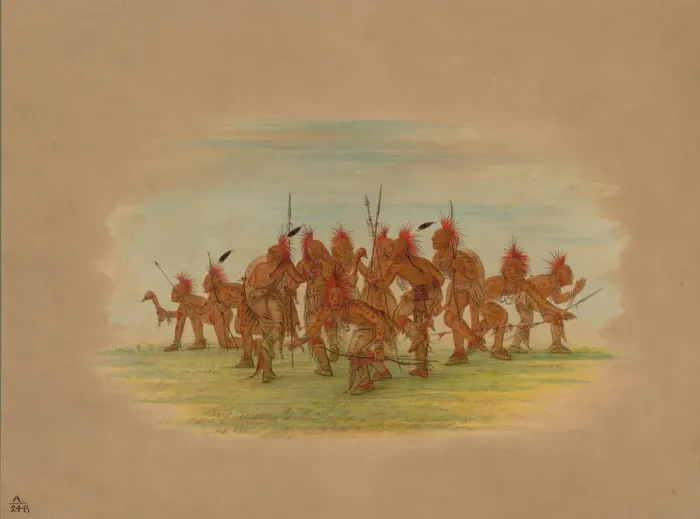 Framed Print : Discovery Dance - Saukie, 1861. Creator: George Catlin Framed Print : Discovery Dance - Saukie, 1861. Creator: George Catlin