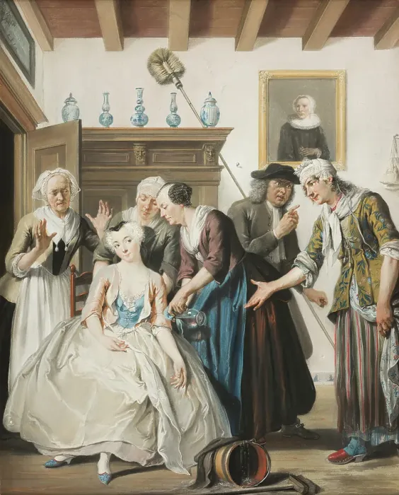 Framed Print : The Discovery of Jan Claasz, c1720-1750. Creator: Cornelis Troost Framed Print : The Discovery of Jan Claasz, c1720-1750. Creator: Cornelis Troost