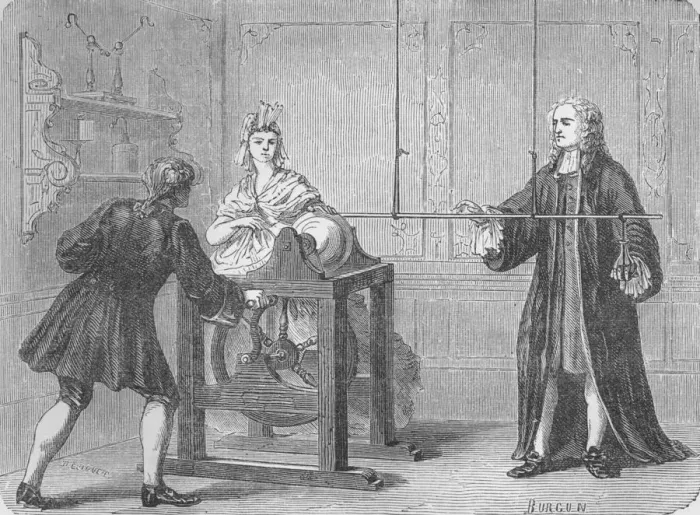 Framed Print : The discovery of the Leyden Jar, 1745 (1894) Framed Print : The discovery of the Leyden Jar, 1745 (1894)