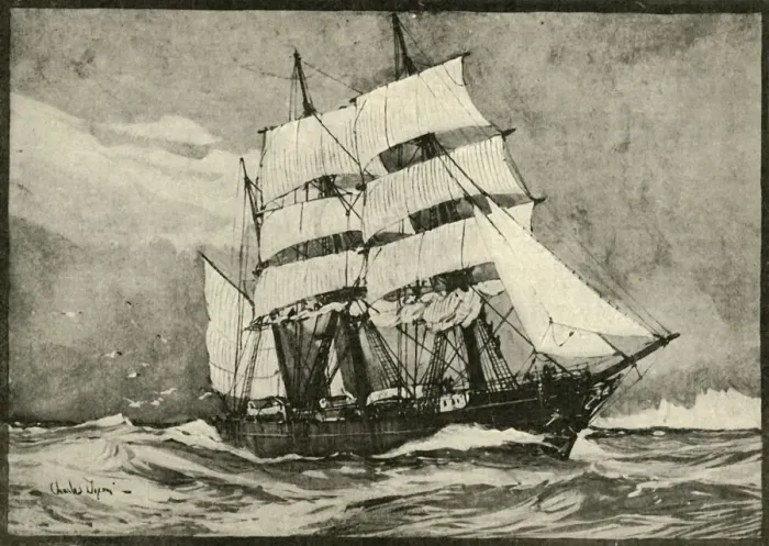 Framed Print : The Discovery Under Full Sail, 1901. Creator: Unknown Framed Print : The Discovery Under Full Sail, 1901. Creator: Unknown