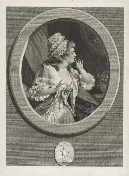 Framed Print : At Least Be Discreet and You May Count on Me (pair), 1789. Creator: Augustin de Saint-Aubin Framed Print : At Least Be Discreet and You May Count on Me (pair), 1789. Creator: Augustin de Saint-Aubin