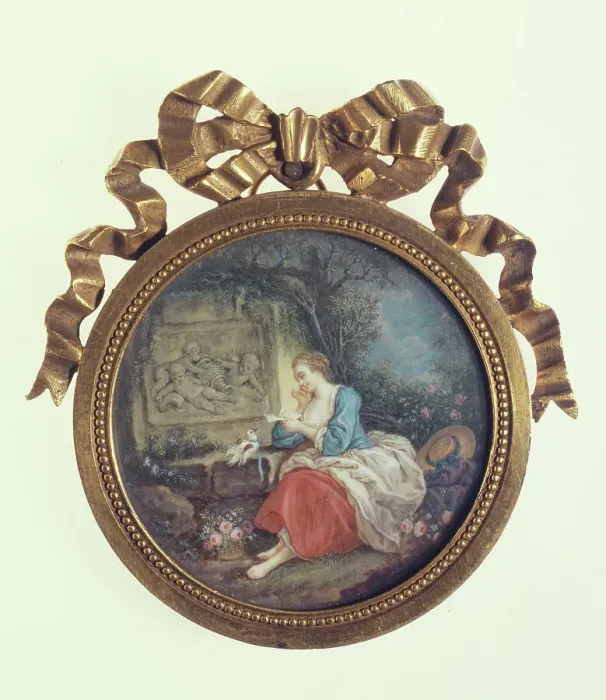 Framed Print : The discreet messenger, c1780. Creator: Ecole Francaise Framed Print : The discreet messenger, c1780. Creator: Ecole Francaise