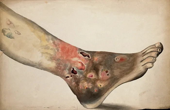 Framed Print : A diseased foot and lower leg. Creator: Unknown Framed Print : A diseased foot and lower leg. Creator: Unknown