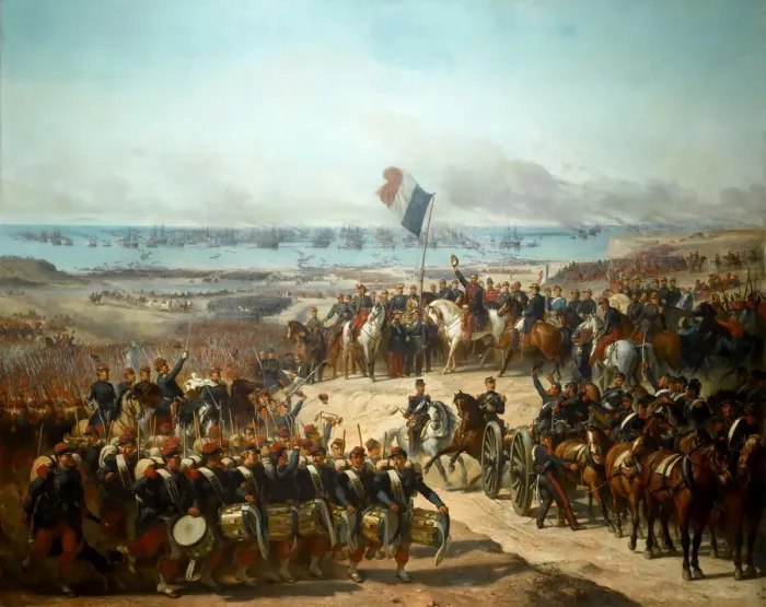 Framed Print : Disembarkation of the French Army at Eupatoria, 14 September 1854. Artist: Barrias, Felix-Joseph (1822-1907) Framed Print : Disembarkation of the French Army at Eupatoria, 14 September 1854. Artist: Barrias, Felix-Joseph (1822-1907)