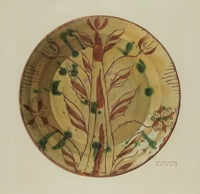 Framed Print : Dish, 1935 / 1942. Creator: Charlotte Angus Framed Print : Dish, 1935 / 1942. Creator: Charlotte Angus